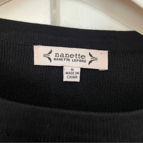 Nanette Lepore Black Ruffle Sleeve Sweater Dress Sz Small - Picture 3 of 12